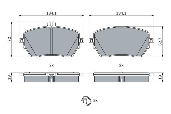 ÖN FREN BALATASI TAKIM MERCEDES W177 W247 C118 2018-2022 (BOSCH)