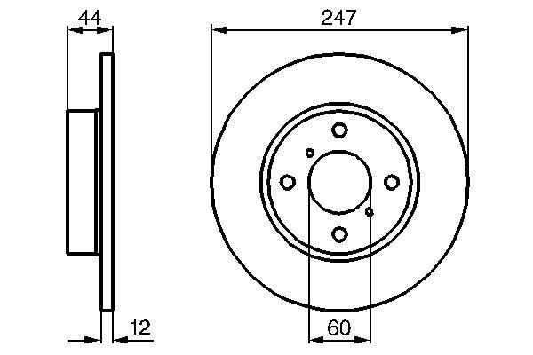 ÖN FREN DİSKİ SAĞ SOL TAKIM OPEL AGILA A 2000-2007 ( BOSCH )