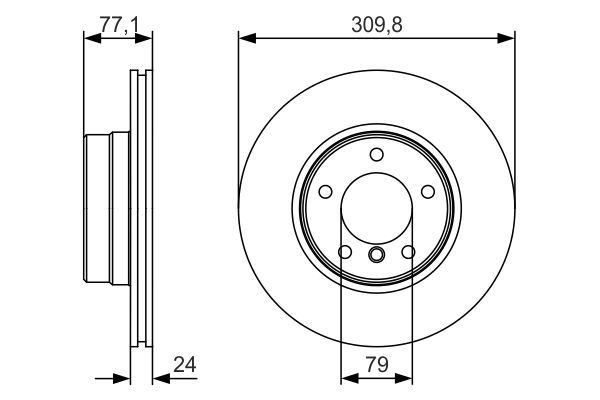 ÖN FREN DİSKİ 310mm SAĞ SOL TAKIM BMW 5 SERİSİ E60 KASA ( BOSCH )