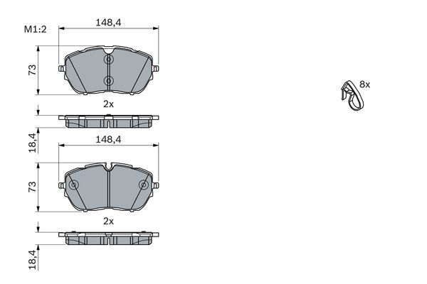 ÖN FREN BALATASI TAKIM 330mm PEUGEOT 308 II 2014-2021 ( BOSCH )