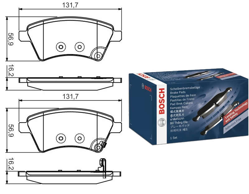 ÖN FREN BALATASI TAKIM FIAT SEDICI SUZUKI SX4 2006-2012 ( BOSCH )