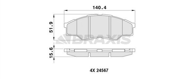 ÖN FREN BALATASI TOYOTA HILUX VIGO 2.5 4X2 2007-2014 (BRAXIS)