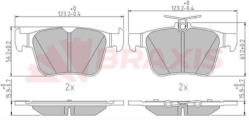 ARKA FREN BALATASI 123mm TROC KAROQ ATECO Q2 2017-2023 (BRAXIS)