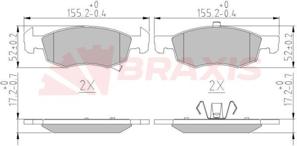 OPEL CORSA E KASA 2015-2020 14JANT ÖN FREN BALATASI TAKIM (BRAXIS)