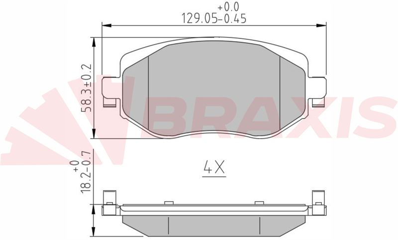 ÖN FREN BALATASI 129mm TAKIM RENAULT MEGANE IV 2015-2023 (BRAXIS)