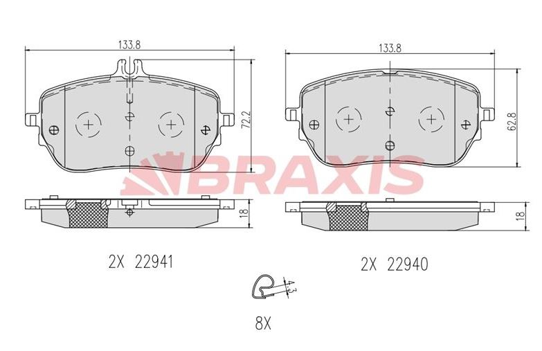 ÖN FREN BALATASI TAKIM MERCEDES W177 W247 C118 2018-2022 (BRAXIS)