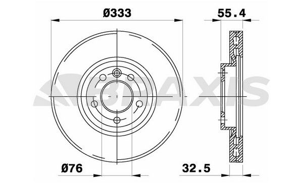 ÖN FREN DİSKİ 17INC 333mm TAKIM TRANSPORTER T5 2003-2009 (BRAXIS)