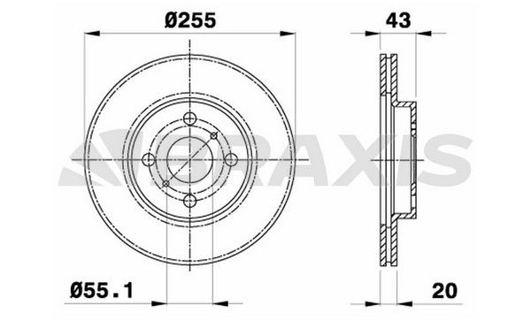 ÖN FREN DİSKİ 255mm SAĞ SOL TAKIM TOYOTA YARIS 2002-2011 (BRAXIS)