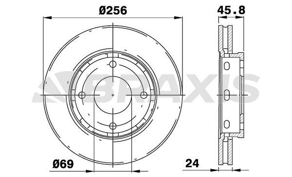 ÖN FREN DİSKİ 256mm TAKIM MITSUBISHI COLT 2004-2010 (BRAXIS)