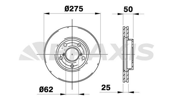 ÖN FREN DİSKİ 275mm SAĞ SOL TAKIM TOYOTA RAV4 2000-2005 (BRAXIS)