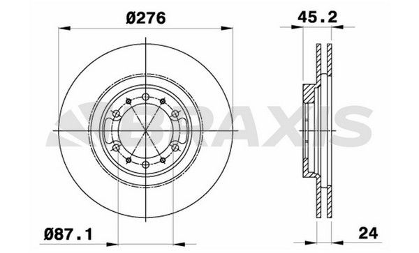 ÖN FREN DİSKİ 276mm TAKIM MITSUBISHI L200 4WD 2006-2010 (BRAXIS)