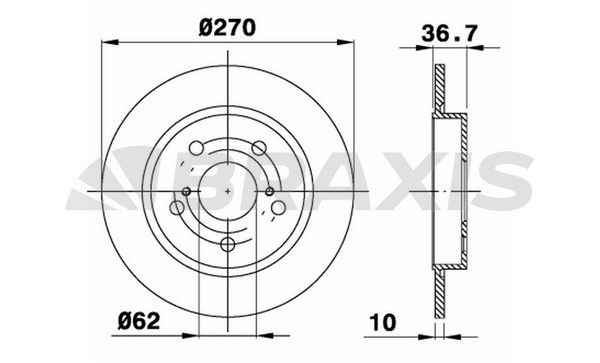 ARKA FREN DİSKİ 270mm TAKIM COROLLA AURIS 2007-2018 ( BRAXIS )