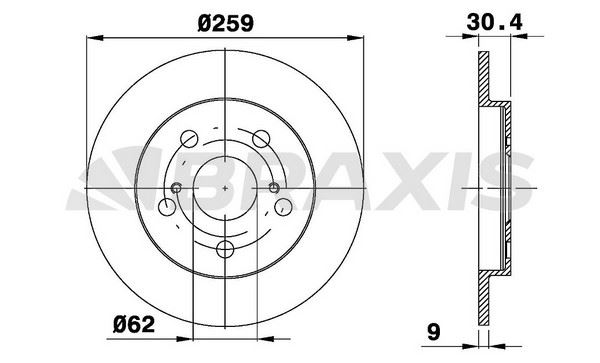 ARKA FREN DİSKİ TAKIM TOYOTA COROLLA 2007-2013 BENZİNLİ (BRAXIS)