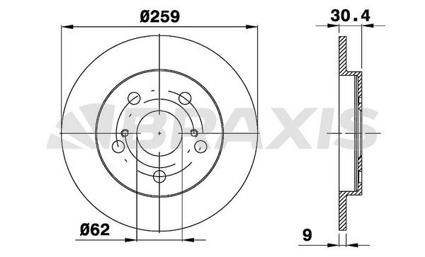 ARKA FREN DİSKİ TAKIM TOYOTA COROLLA 2007-2013 BENZİNLİ (BRAXIS)