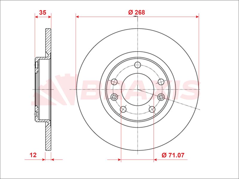 ARKA FREN DISKI 268mm TAKIM CITROEN BERLINGO 2018-2023 (BRAXIS)