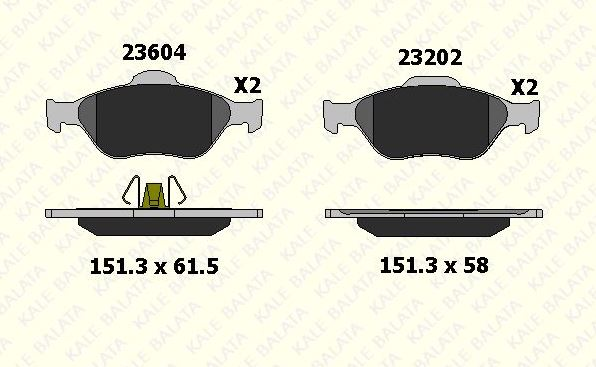 FORD FİESTA 1995-2008 FUSION ÖN FREN BALATASI TAKIM ( KALE )