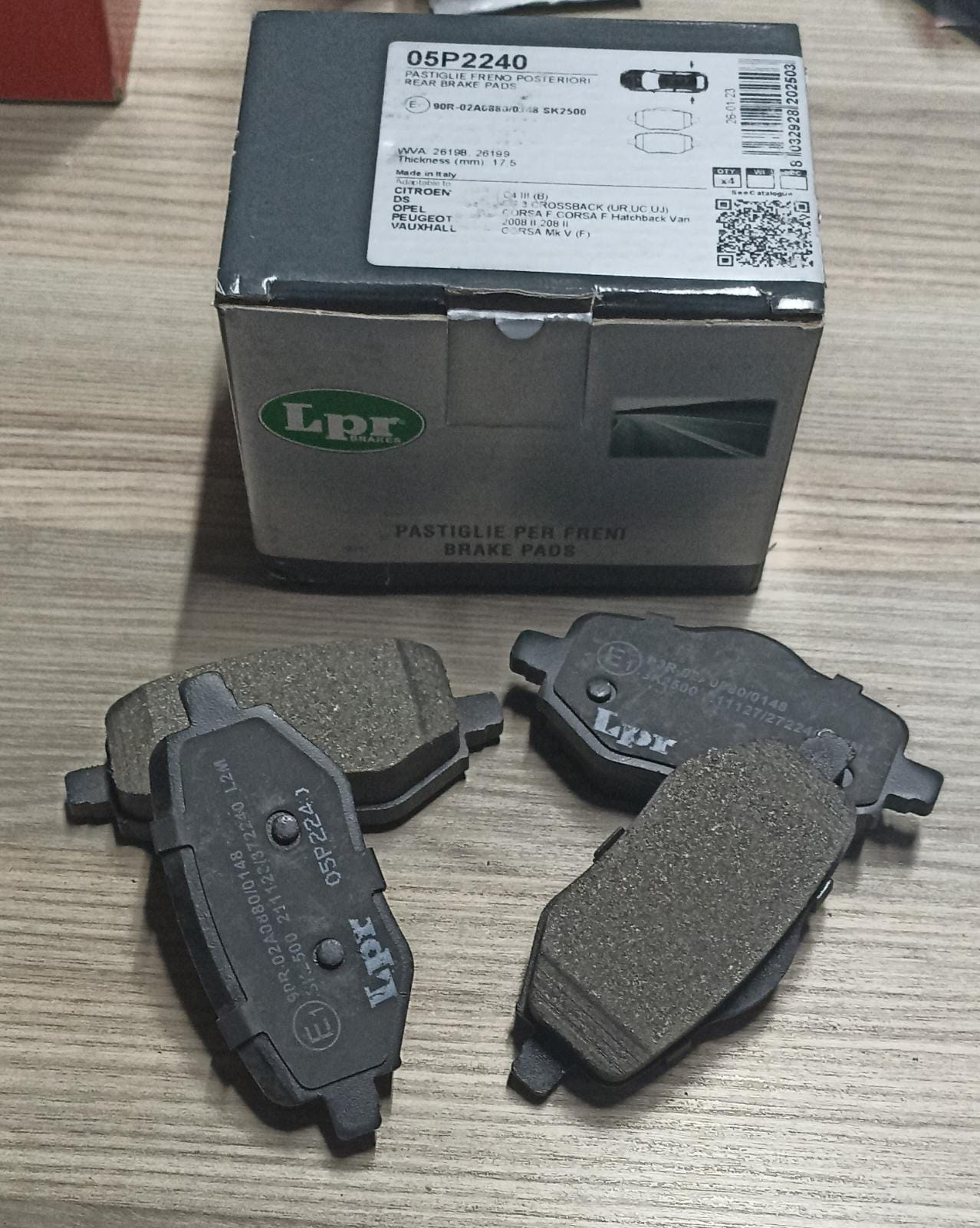 ARKA FREN BALATASI TAKIM PEUGEOT 208 II 2008 II 2020-2023 (LPR)