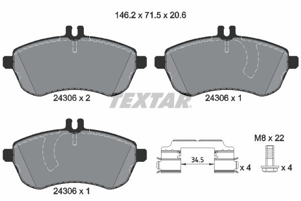 ÖN FREN BALATASI TAKIM MERCEDES W211 S211 KASA 2013-2016 (TEXTAR)