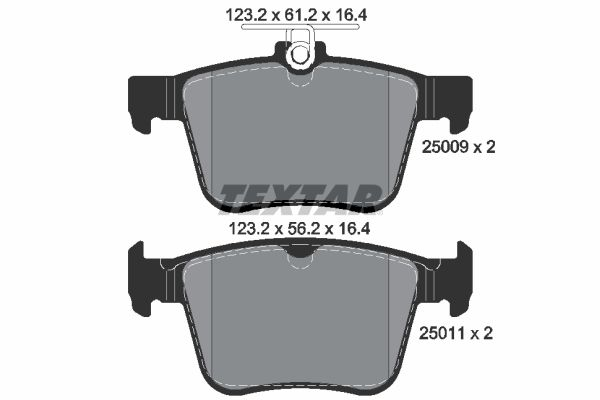 ARKA FREN BALATASI 123mm TAKIM VW PASSAT B8 2015-2023 (TEXTAR)