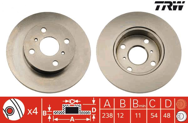 ÖN FREN DİSKİ AYNASI TAKIM TOYOTA COROLLA AE92 1987-1992 ( TRW )