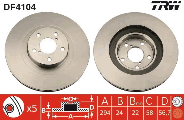 ÖN FREN DİSKİ 294mm TAKIM SUBARU XV 2012-2022 ARASI (TRW)