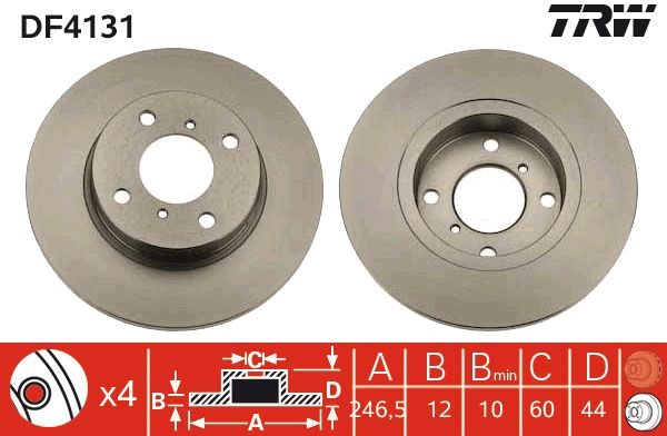 ÖN FREN DİSKİ SAĞ SOL TAKIM OPEL AGILA A 2000-2007 (TRW)