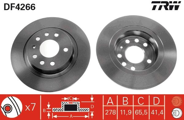 ARKA FREN DİSKİ SAĞ SOL TAKIM OPEL VECTRA C 2002-2008 ( TRW )