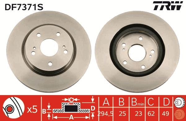 ÖN FREN DİSKİ 294mm TAKIM SUZUKI GRAND VITARA 2006-2012 ( TRW )