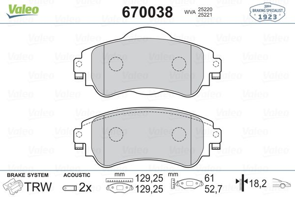 ÖN FREN BALATASI TAKIM CITROEN C4 II DS4 2010-2017 ( VALEO )