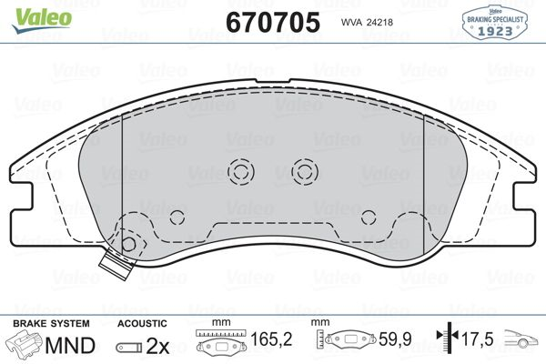 ÖN FREN BALATASI TAKIM KIA CERATO 2005-2008 ARASI ( VALEO )