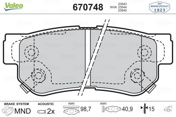 ARKA FREN BALATASI TAKIM KIA SPORTAGE 2005-2009 ARASI ( VALEO )